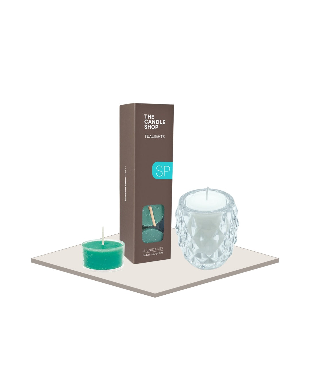 Pack Portavela Diamond + Tealights Sandia Pepino
