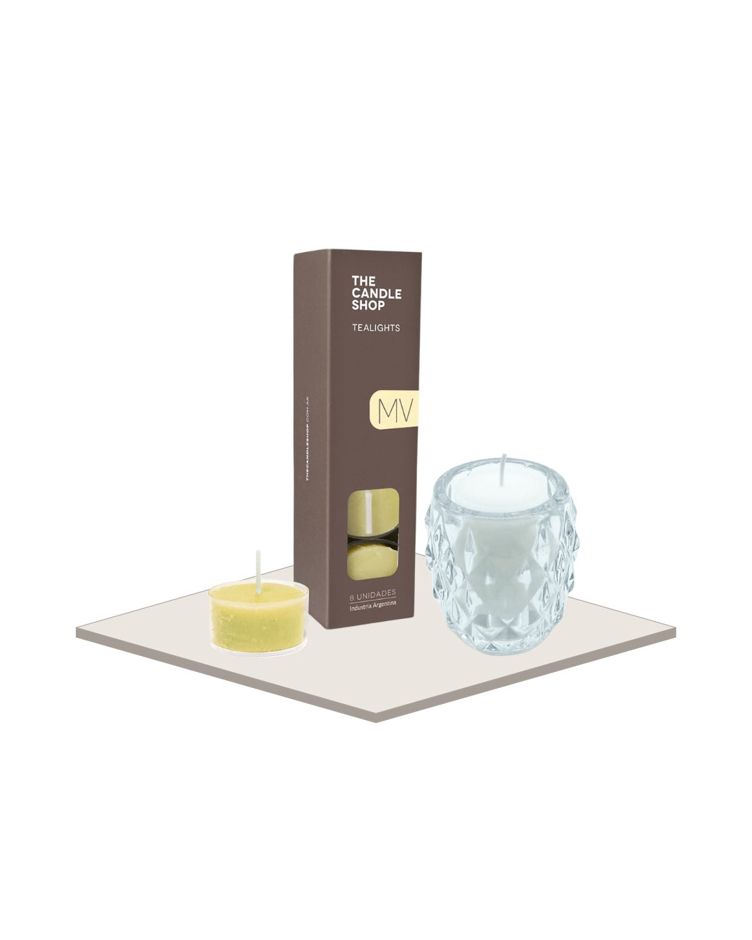 Pack Portavela Diamond + Tealights Magnolia Vainilla