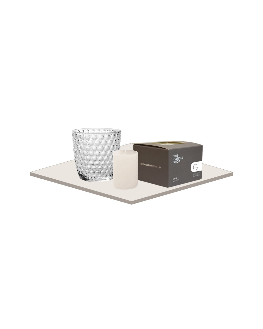 Pack Portavela Infinity + Velas votiva Gardenia