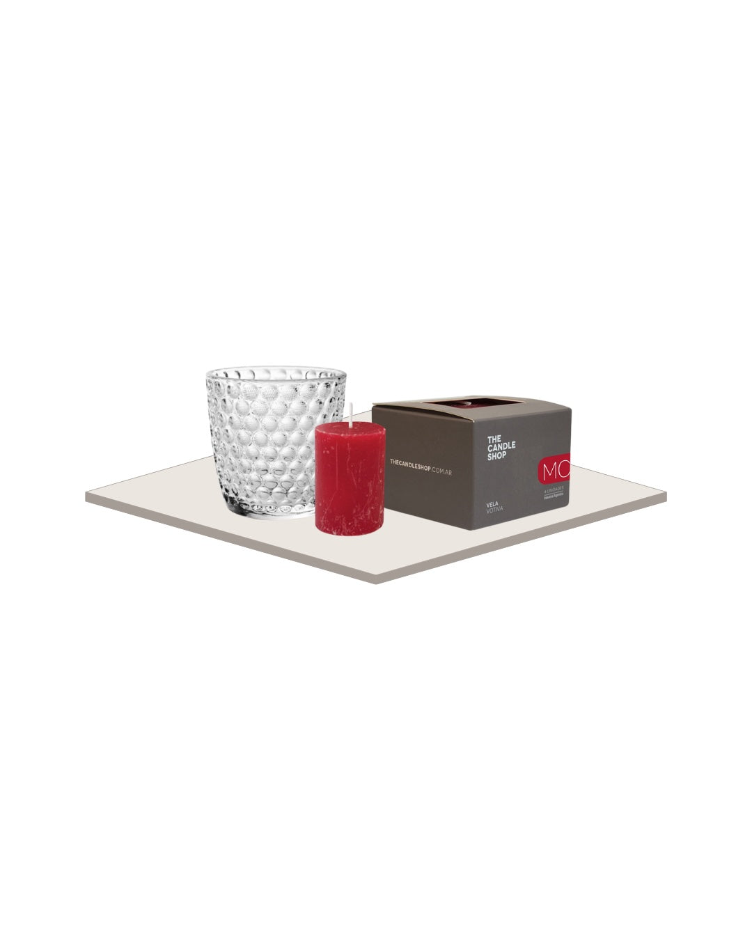 Pack Portavela Infinity + Vela votiva Manzana Canela