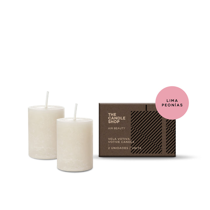 Vela Votiva Lima Peonias x 2