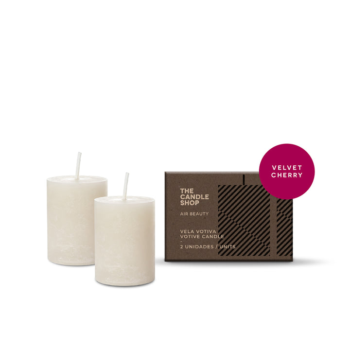 Vela Votiva Velvet Cherry x 2