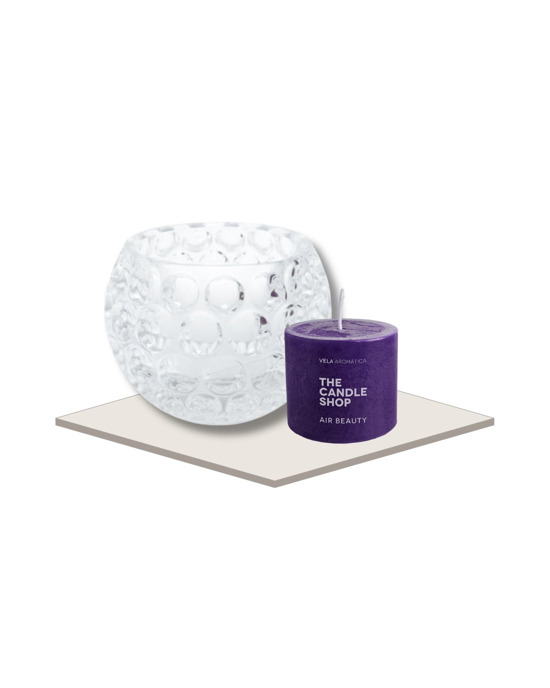 Pack Portavela Bubble Chico + vela 6X6 Higo de Oriente